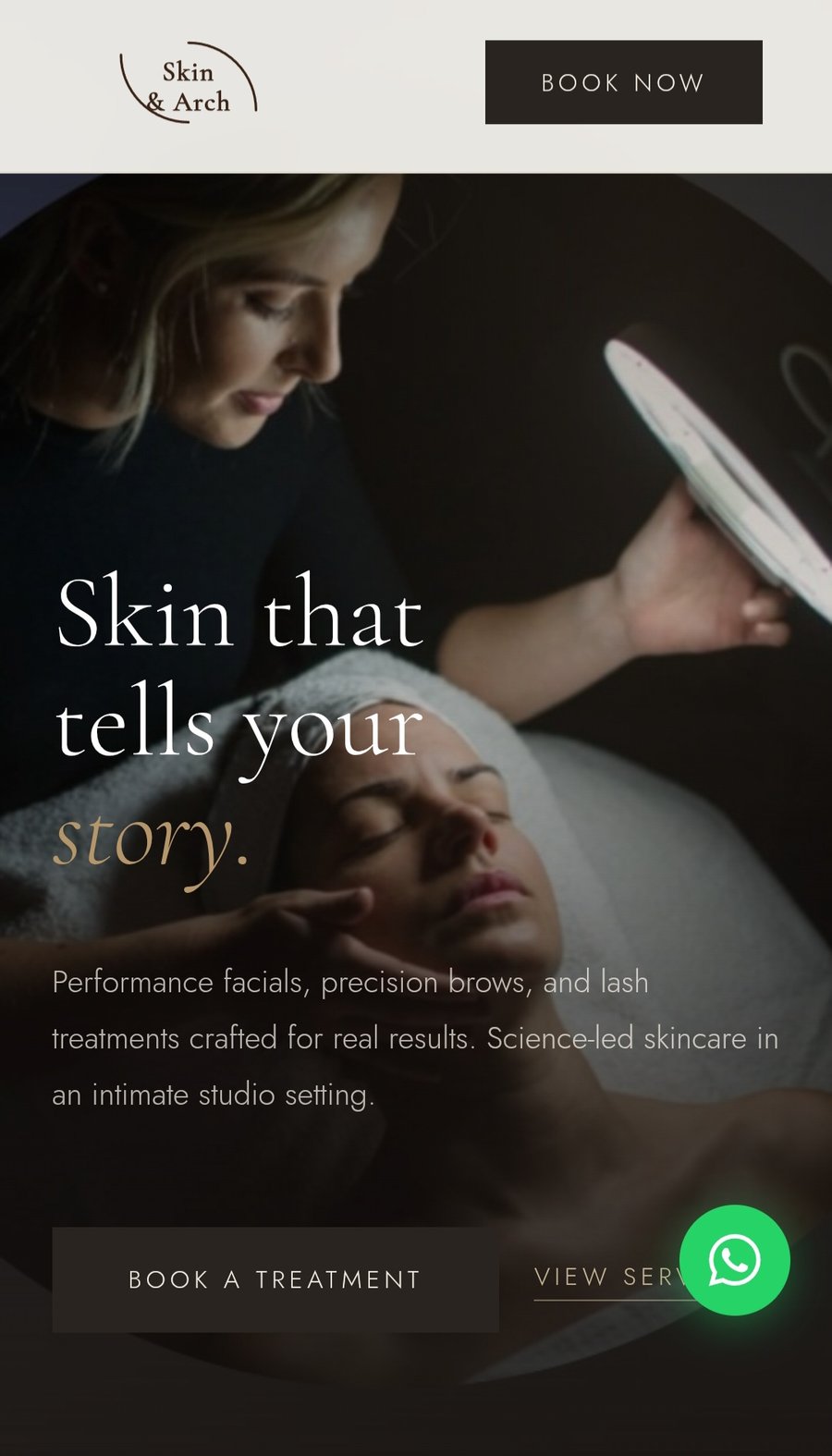 Beauty studio website design